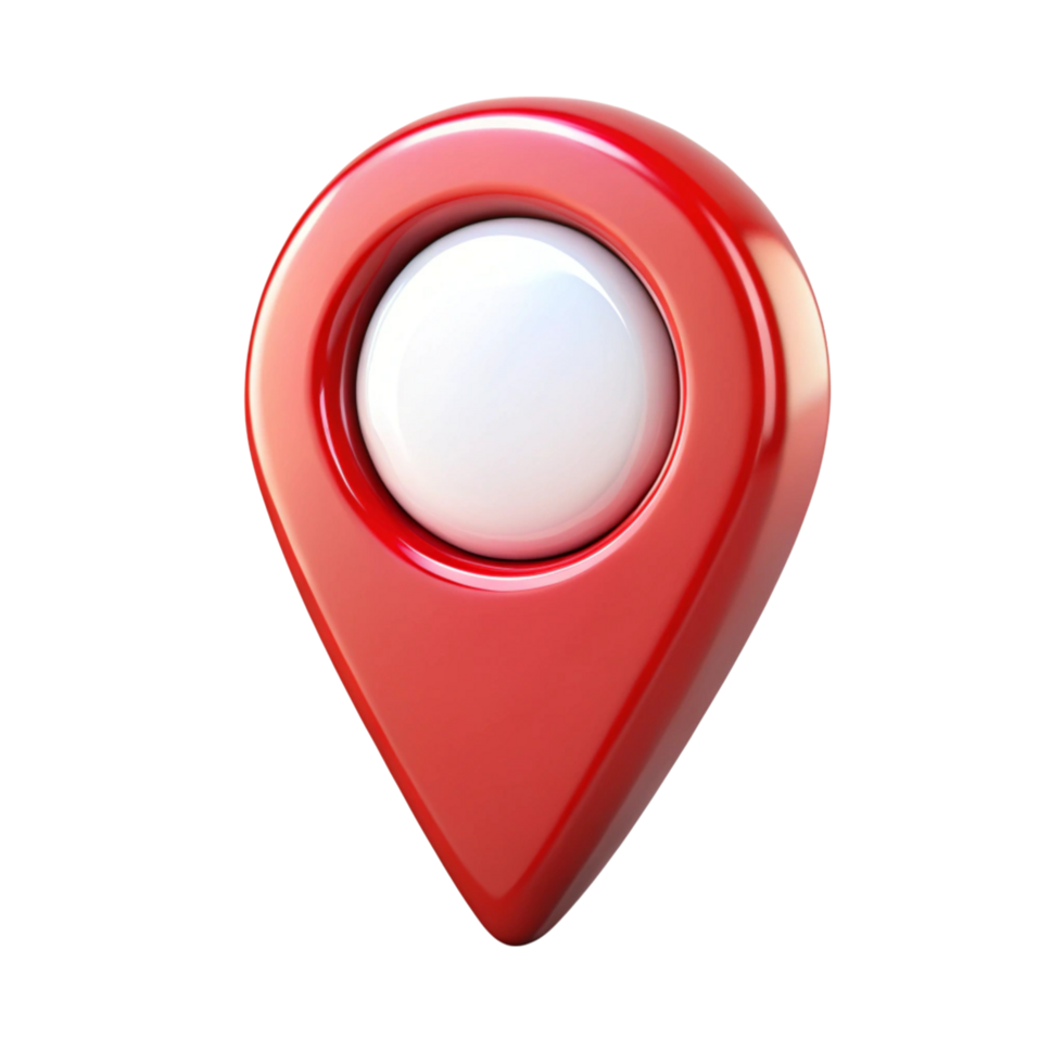Red GPS location pin icon isolated on Transparent Background, concept of navigation, map marker, and geolocation png