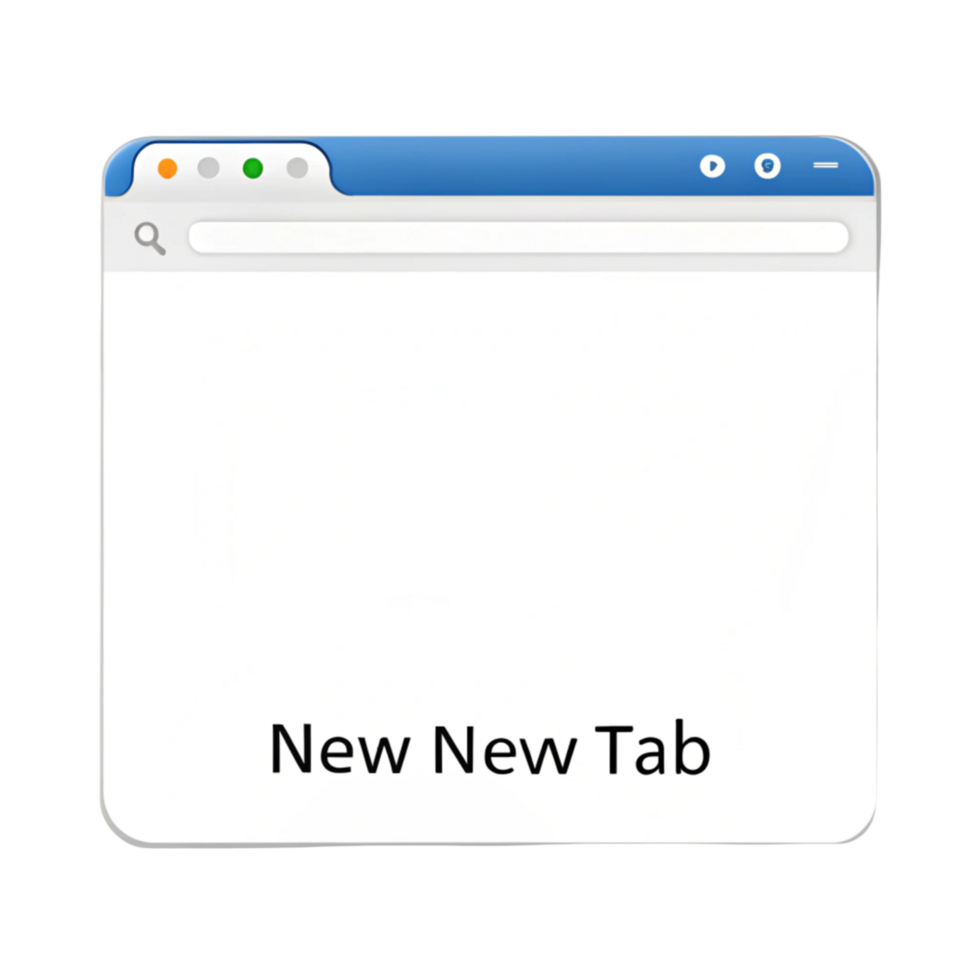 Blank browser tab window interface with search bar, minimalist digital web browser template on a white background png