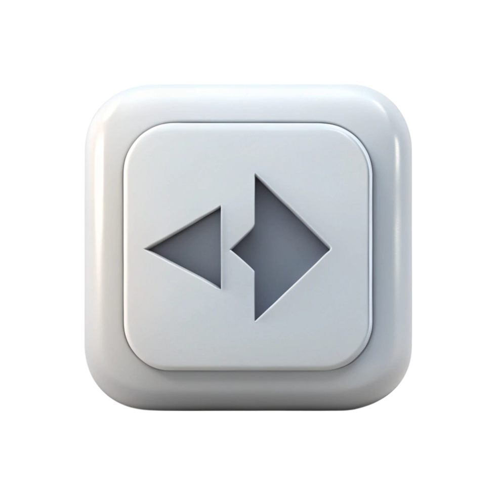 High quality rewind icon in minimalist design with gray arrows on Transparent Background, representing backward movement png