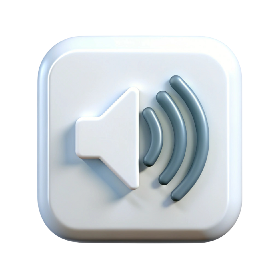 Audio control icon with speaker symbol and volume waves, representing sound, music, and media control png