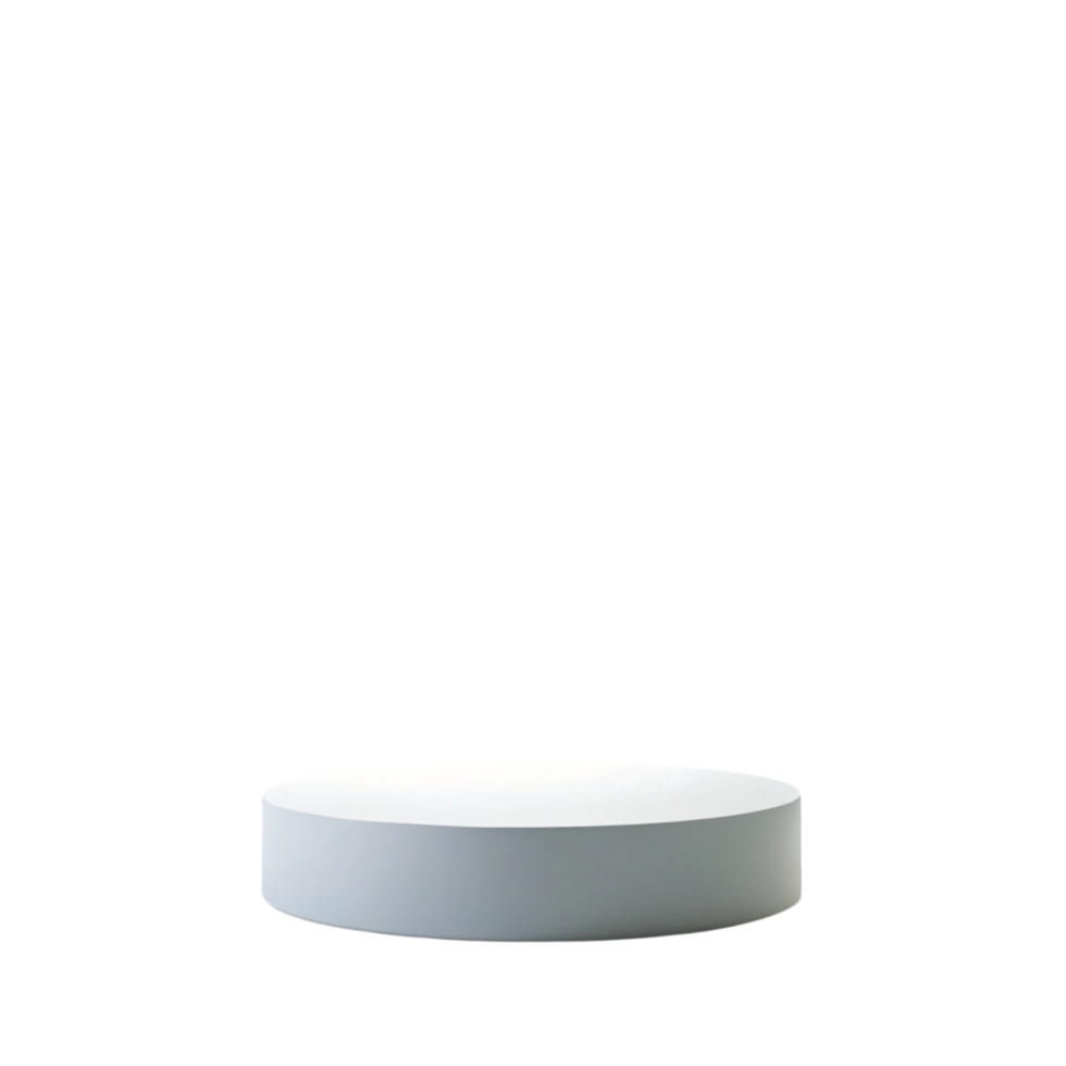 Minimalist white podium in a clean studio setting with soft lighting, ideal for product display or modern presentations png