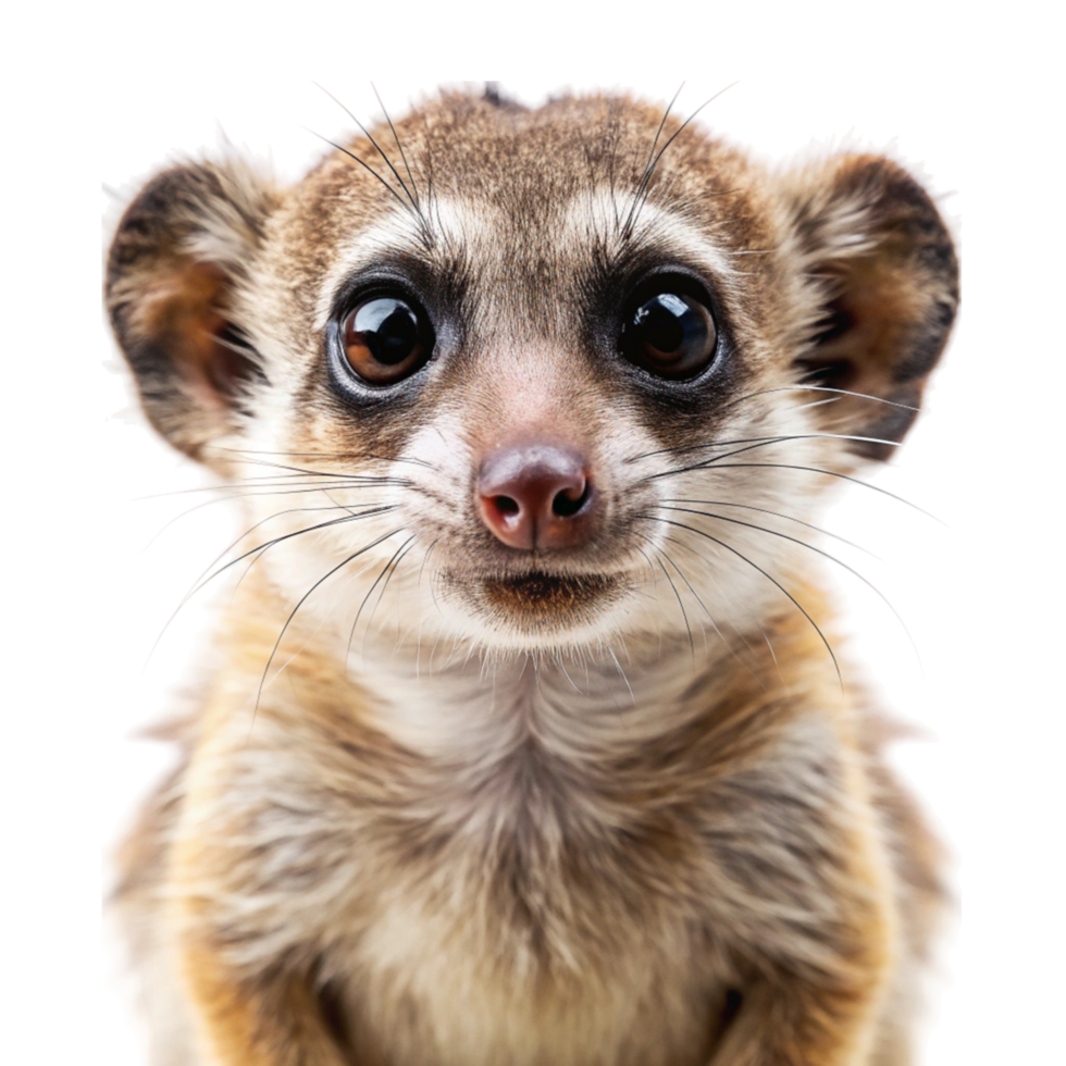 Cute and curious raccoon staring directly ahead, isolated on Transparent Background, perfect for nature and wildlife themes png