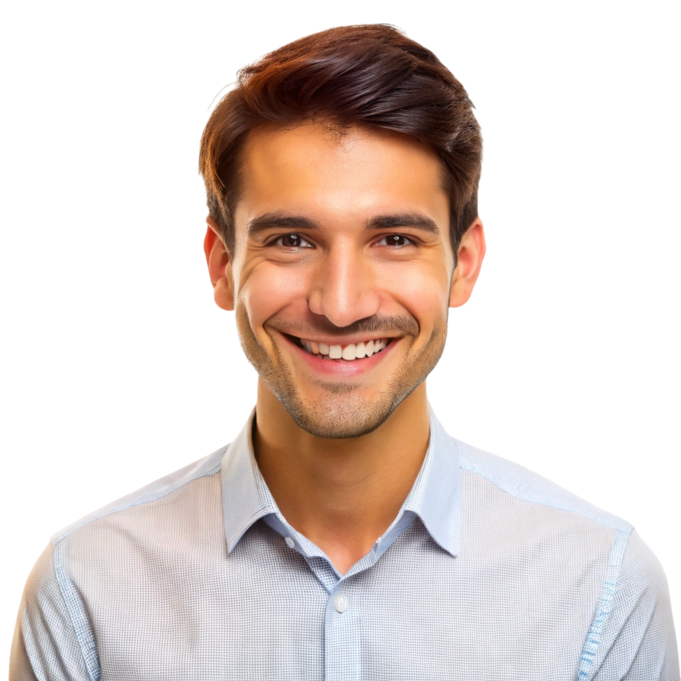 smiling young man in casual attire, expressing happiness and positivity on an isolated background png