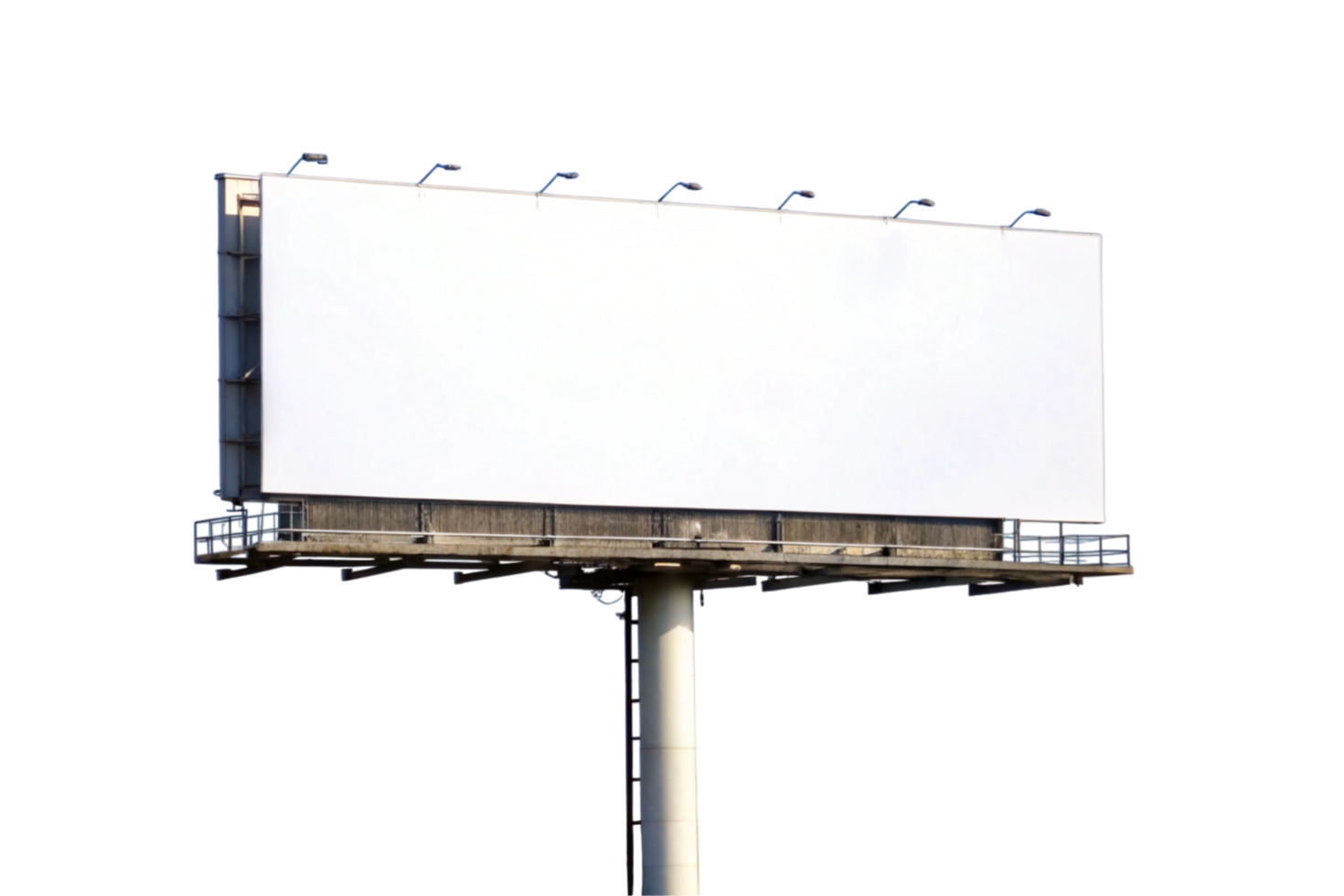 Outdoor billboard with blank space for advertisements on a blue sky background png