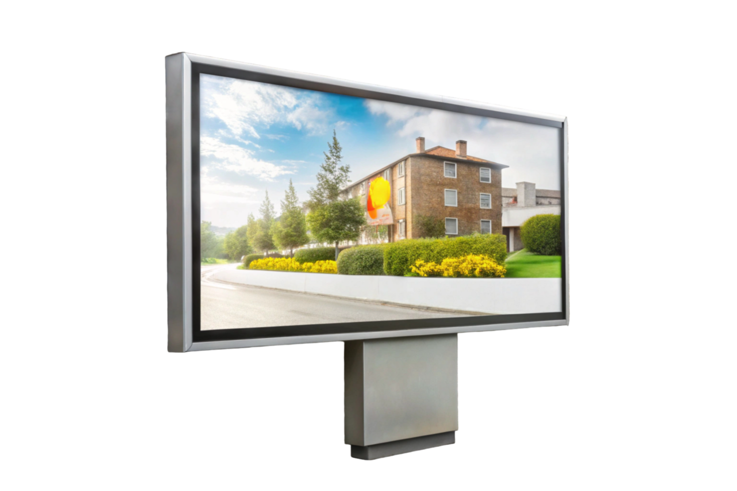 Blank billboard on city street for advertising and marketing campaigns png