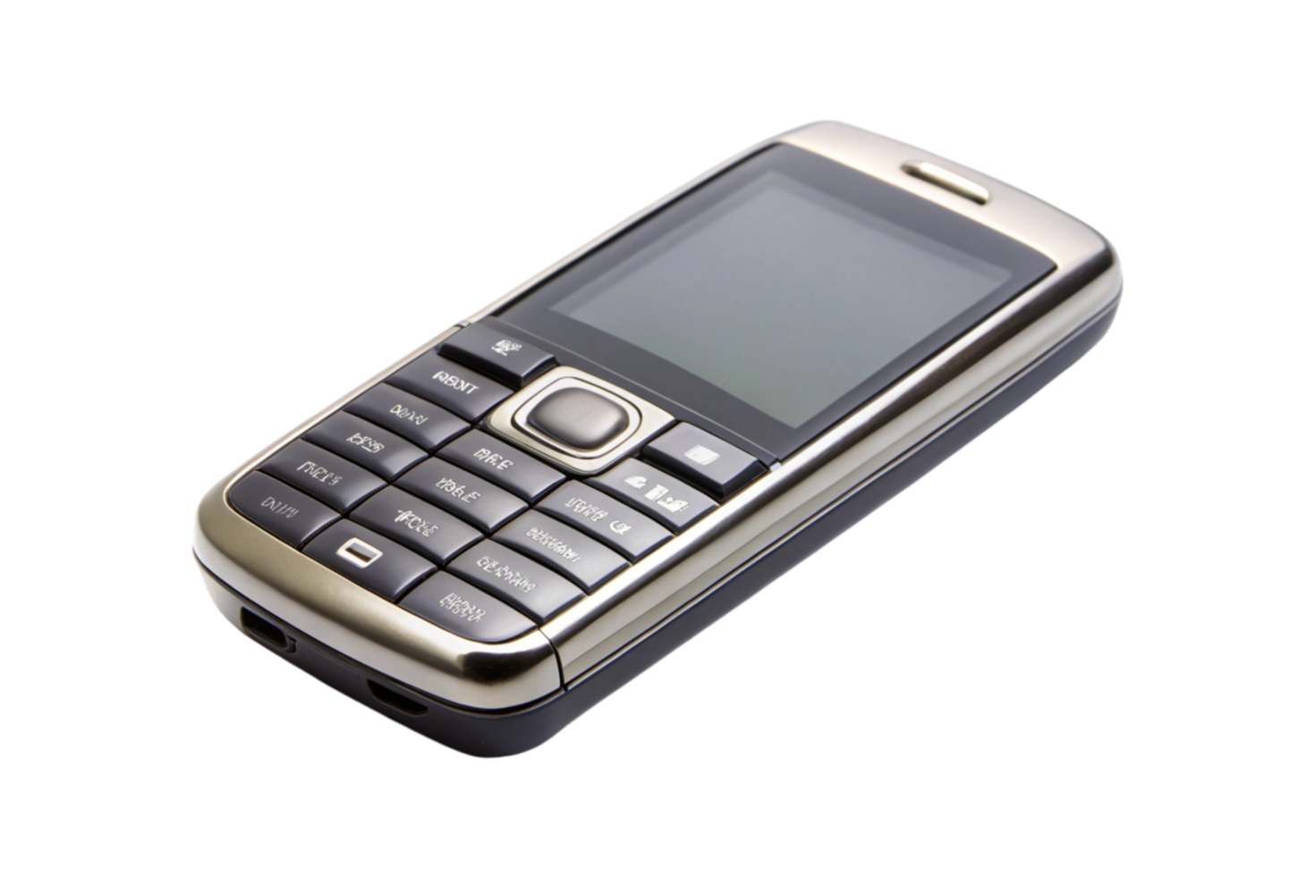 Basic mobile phone on Transparent Background, highlighting retro aesthetics and simplified user interface png