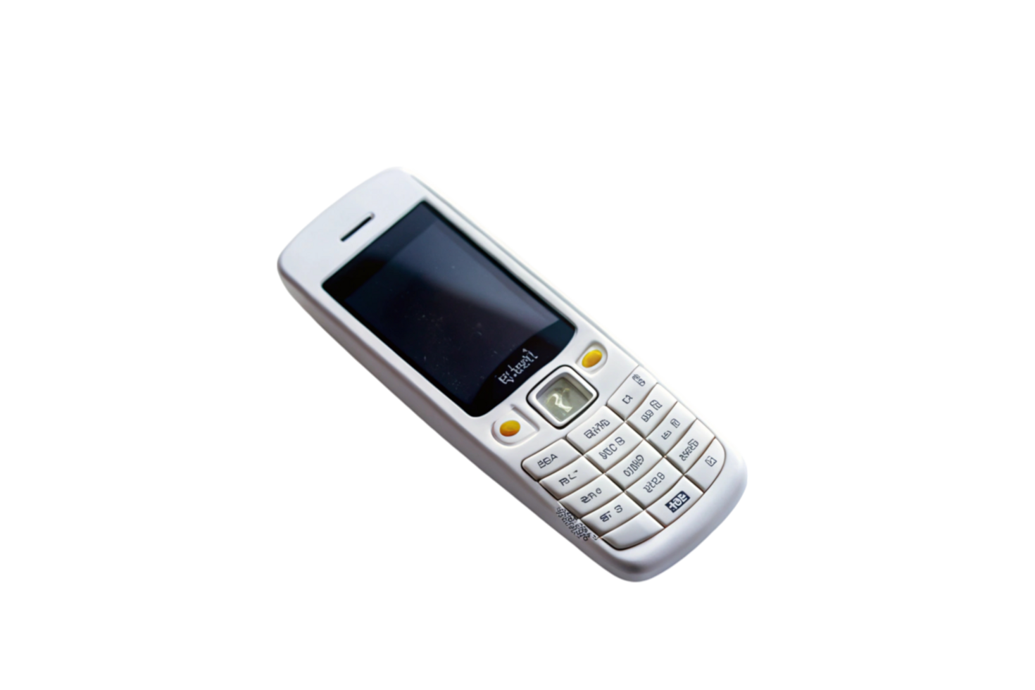 Classic feature phone with buttons and small screen isolated on a Transparent Background, ideal for retro technology concepts png