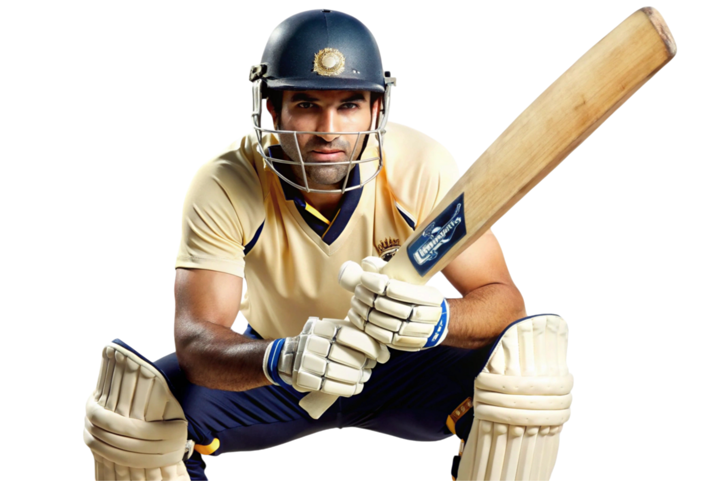 Cricket player in action pose with helmet and bat, showcasing strength and focus for competitive sports and fitness png