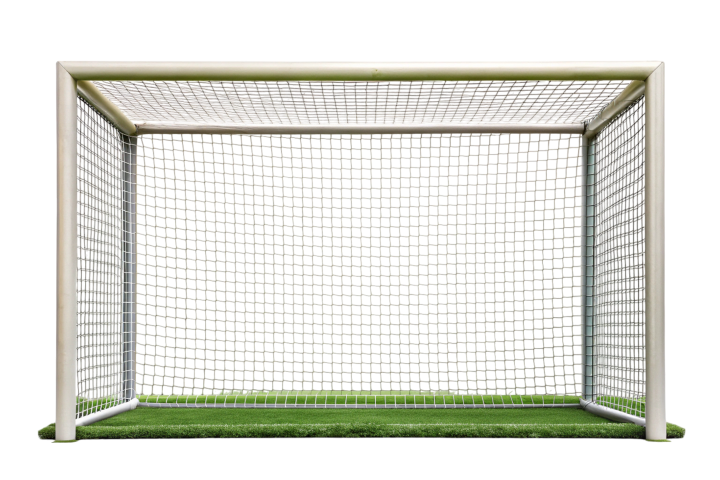 Professional soccer goal with net isolated on Transparent Background for sports, training, and football themes png