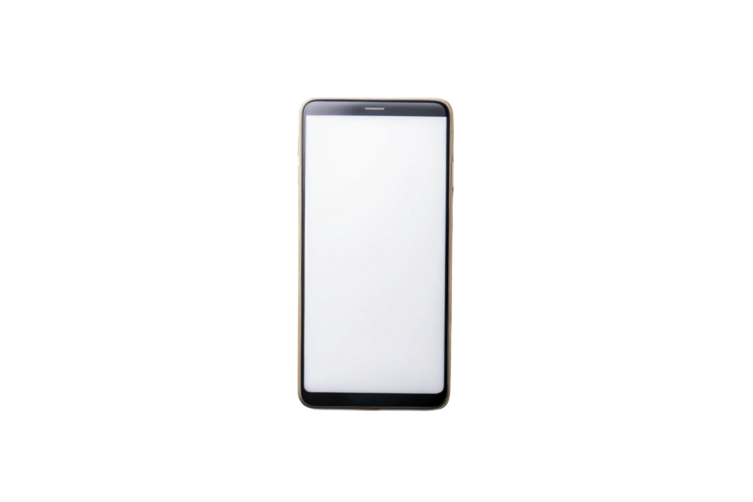 Modern smartphone with blank screen isolated on a Transparent Background, ideal for app mockups or design presentations png