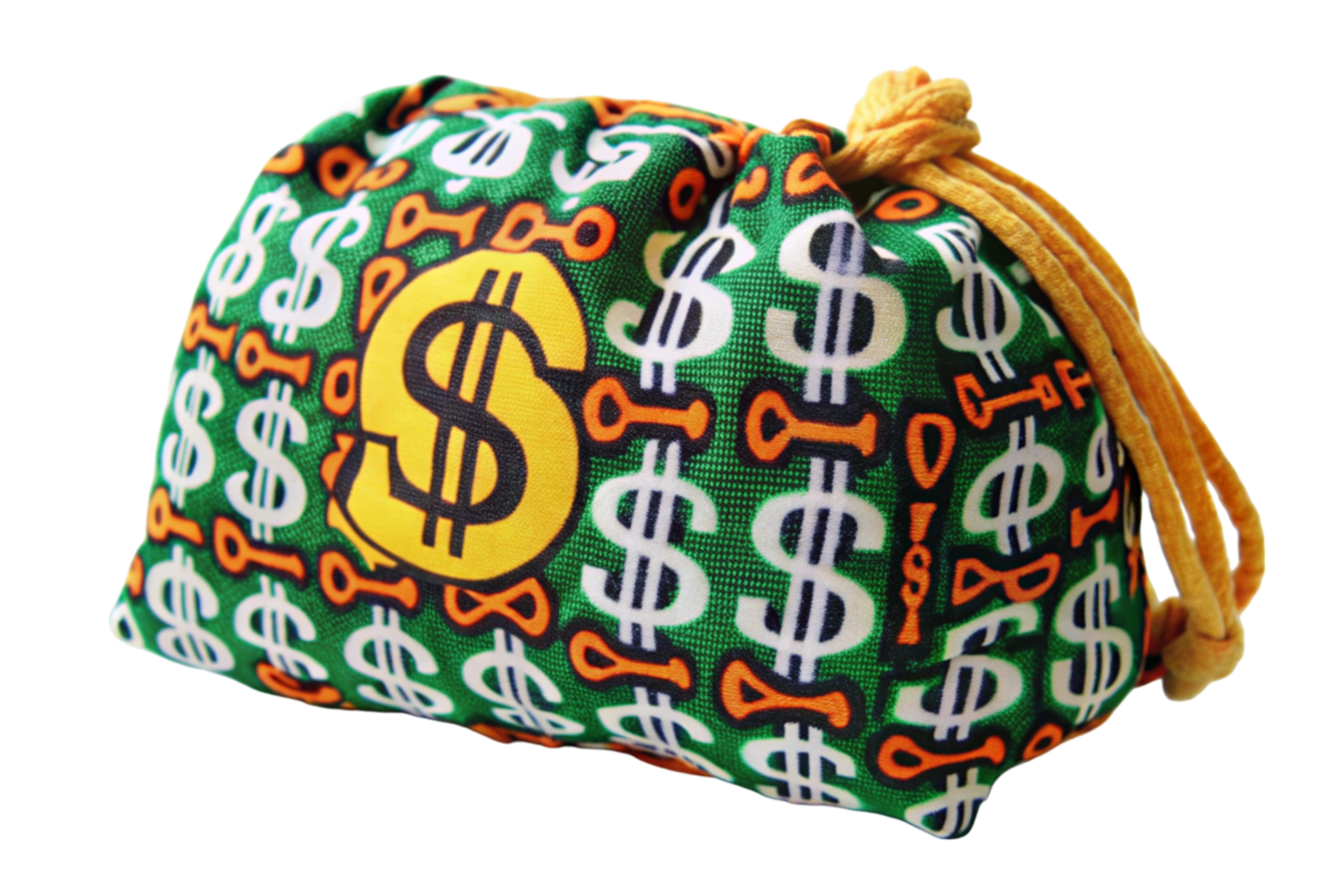 Burlap sack with dollar symbol, overflowing with cash and coins, representing financial success and savings png