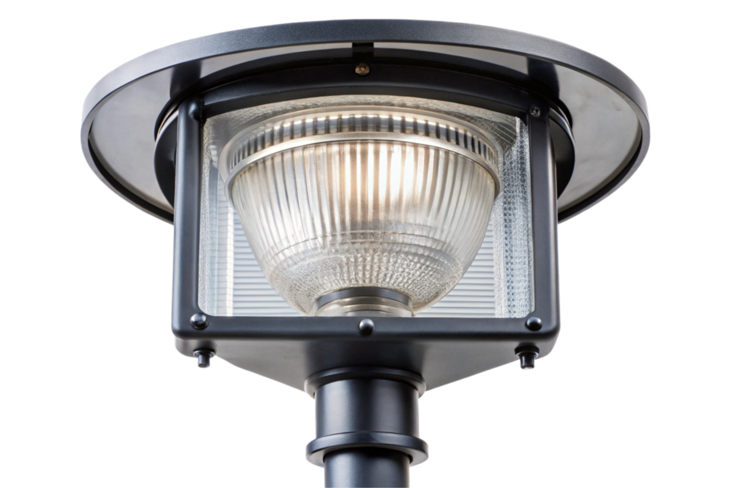 Illuminated road light with LED technology, showcasing powerful brightness and durable design on Transparent Background png