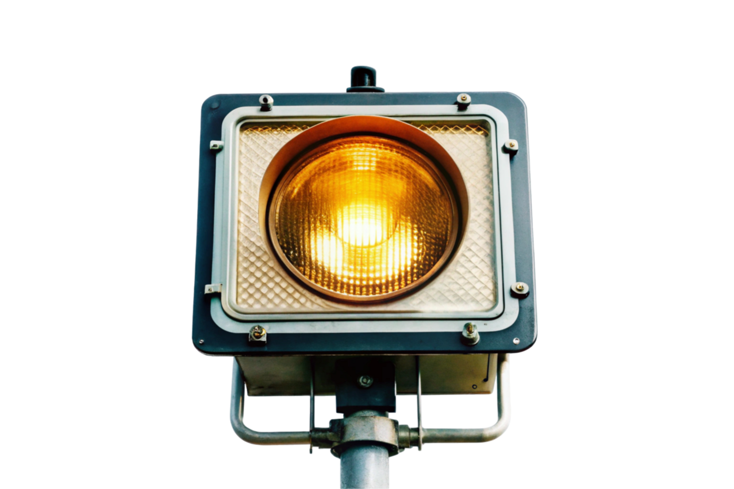 Urban road lighting fixture with a modern aesthetic, isolated on white, showcasing industrial engineering and LED efficiency png