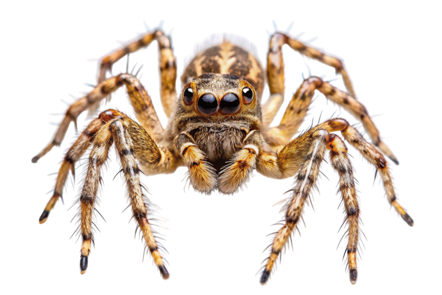 a spider with detailed eyes and legs, isolated on a clean Transparent Background png