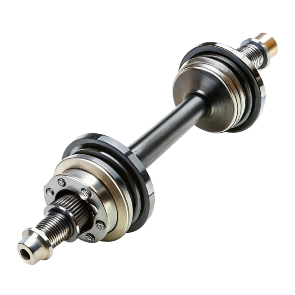 Robust and durable axle shaft part isolated on a Transparent Background suitable for automotive repair and assembly png