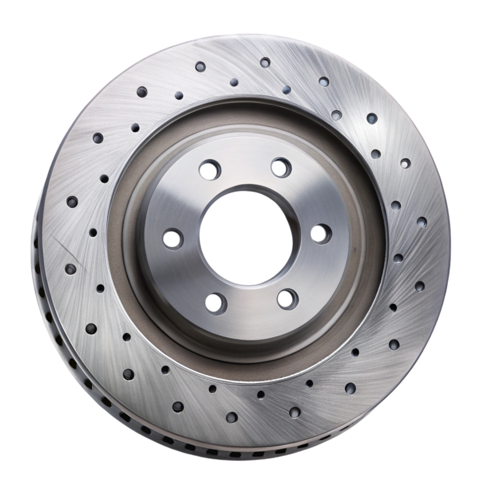 drilled brake disc isolated on Transparent Background for enhanced vehicle stopping power png