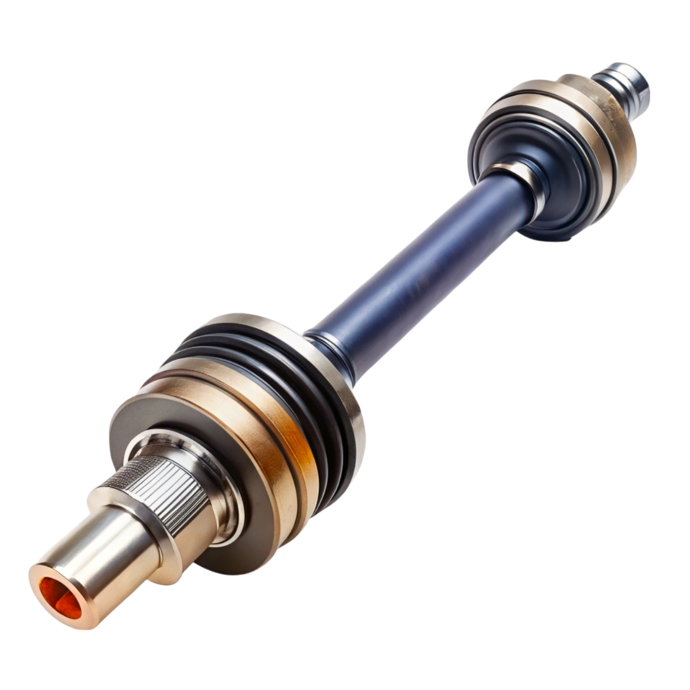 Heavy duty vehicle drive shaft, metallic construction, essential for effective power transfer in cars png