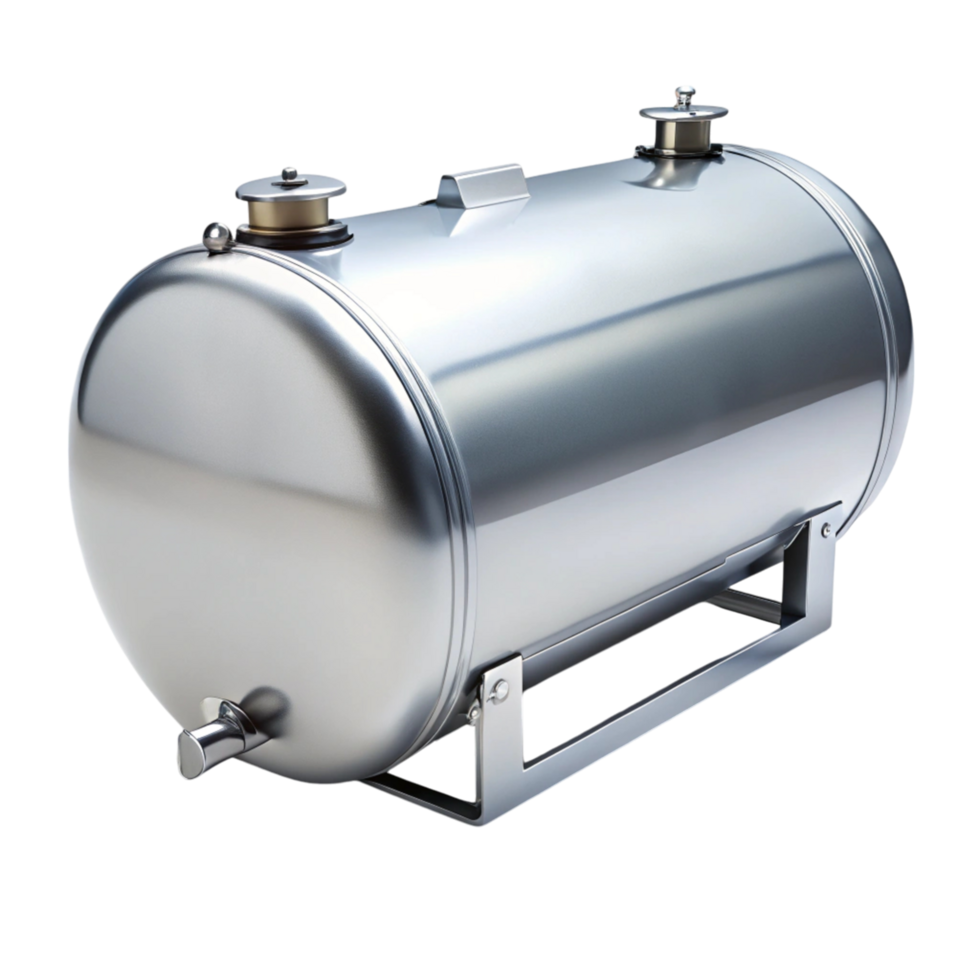 Large industrial fuel storage tank isolated on Transparent Background ideal for liquid storage solutions png