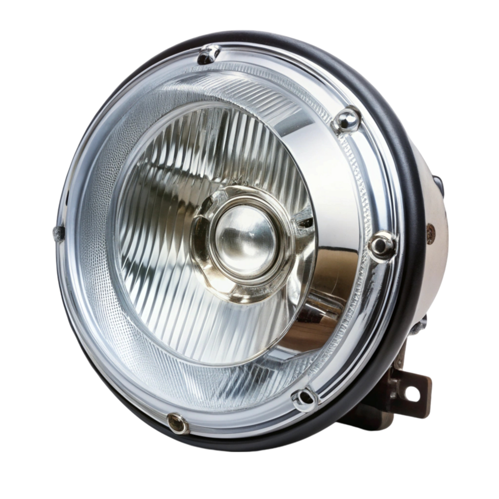 Durable car headlamp with reflective housing perfect for improved night driving visibility png