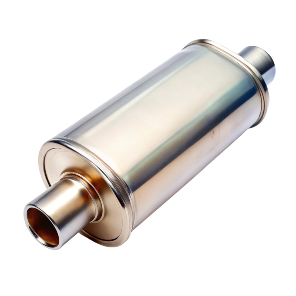 High quality muffler component isolated designed for efficient exhaust flow and vehicle sound control png