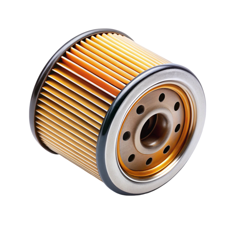 Close up of oil filter cartridge suitable for vehicle maintenance and smooth engine operation png