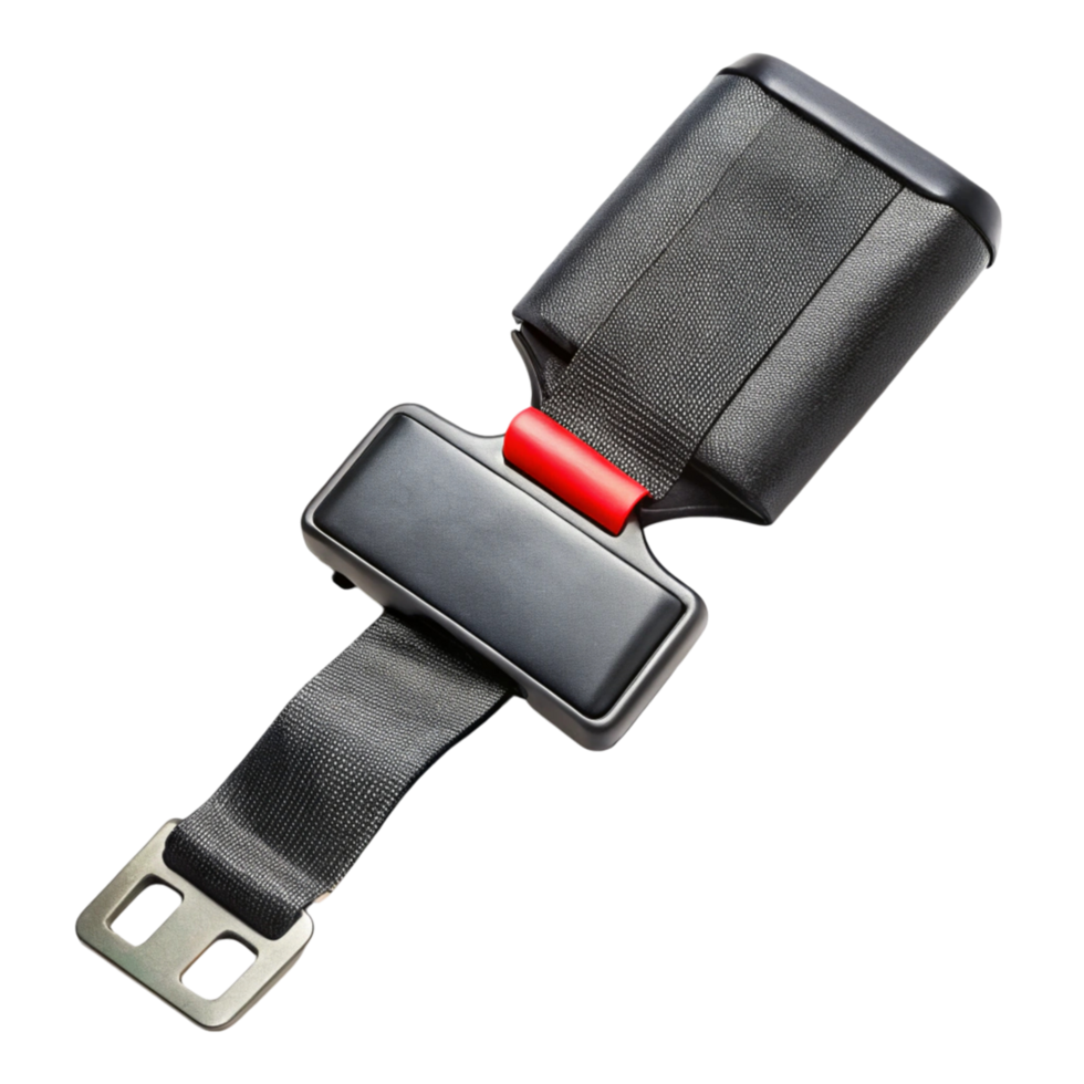 Close up of seatbelt component with buckle perfect for automotive interiors and safety equipment png