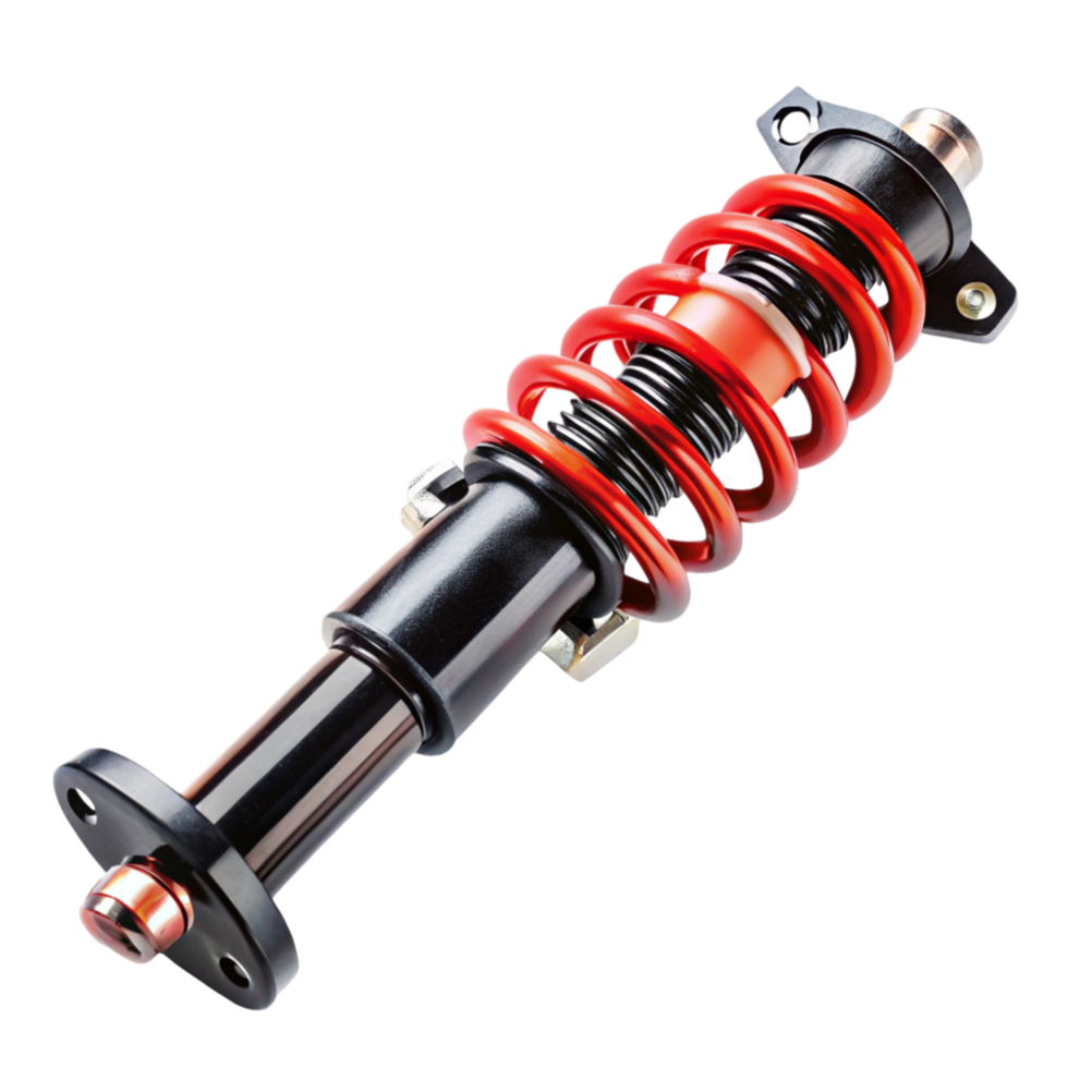 Modern vehicle suspension spring and damper assembly isolated designed for enhanced driving comfort and control png