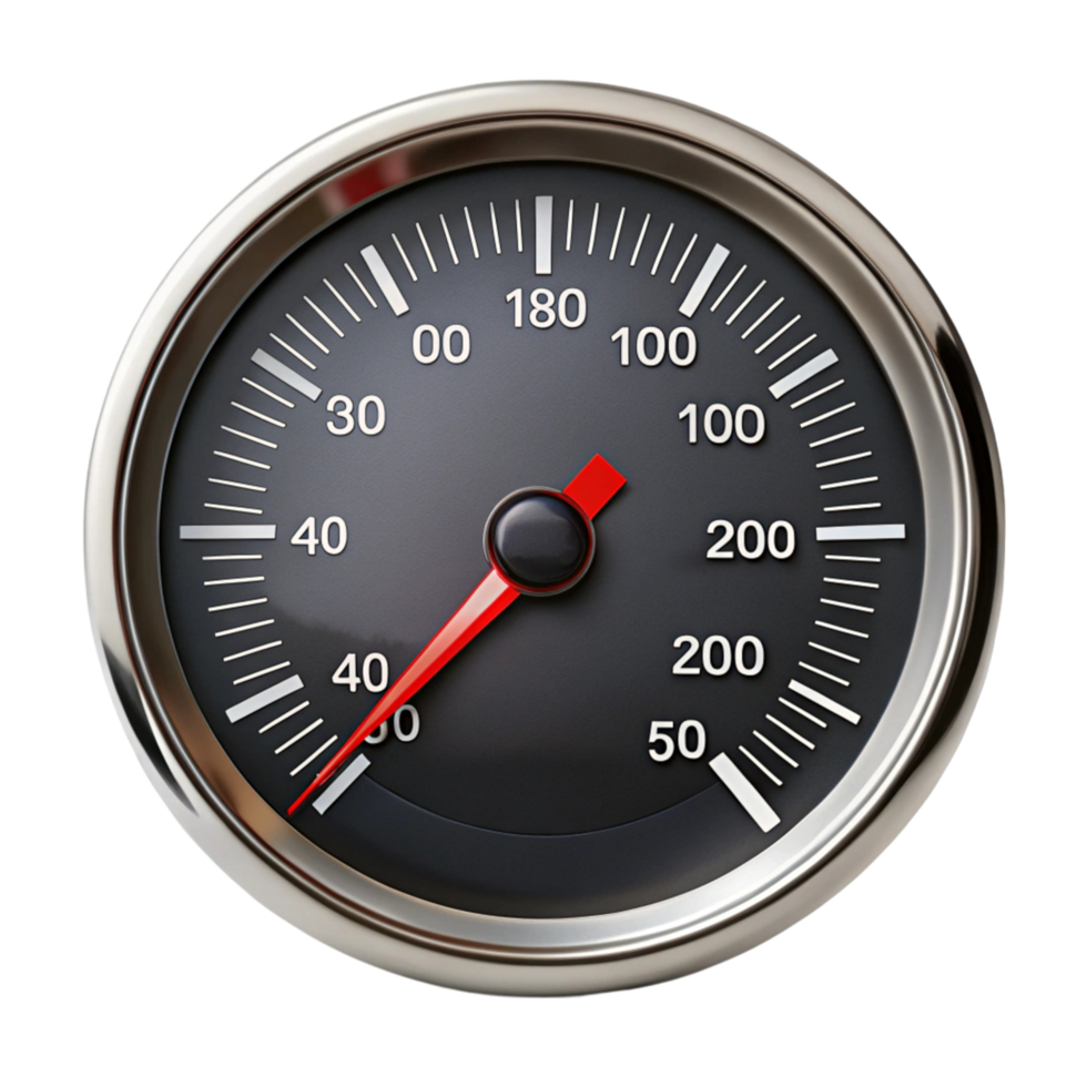 Stylish automotive speedometer dial perfect for vehicle dashboard and driving performance monitoring png