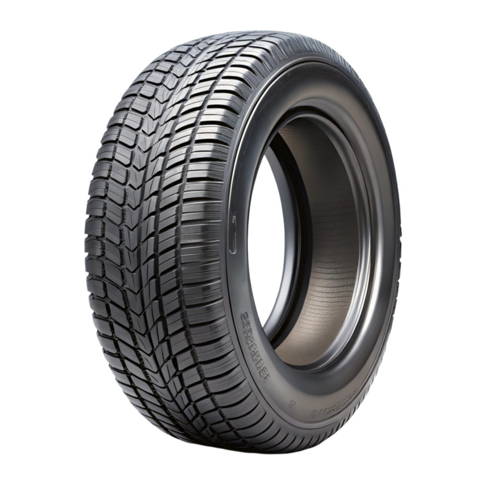 Modern car tire with enhanced grip and traction isolated on Transparent Background designed for road safety png