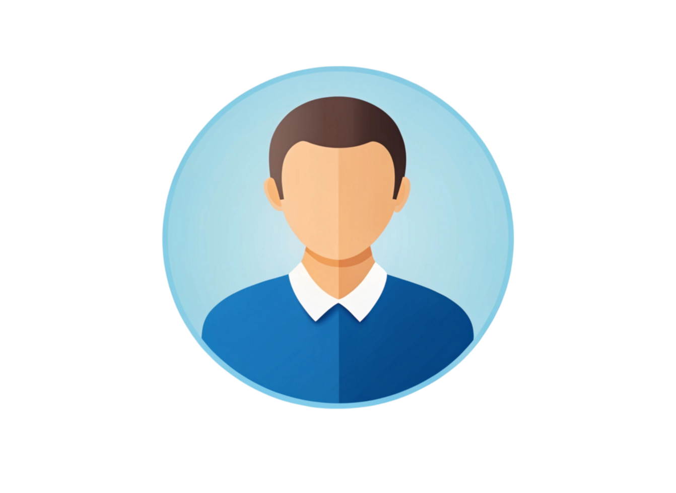 Business avatar icon with a simple, clean design featuring a man in a suit, suitable for online profiles or websites png