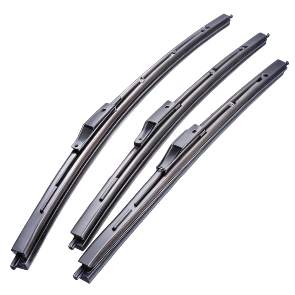 Set of durable windshield wiper blades isolated on Transparent Background ideal for car maintenance and repair png