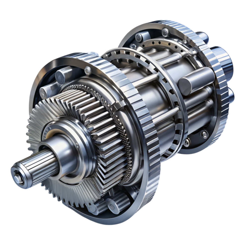 Modern automotive transmission part featuring gears and shafts for efficient power transfer and performance png