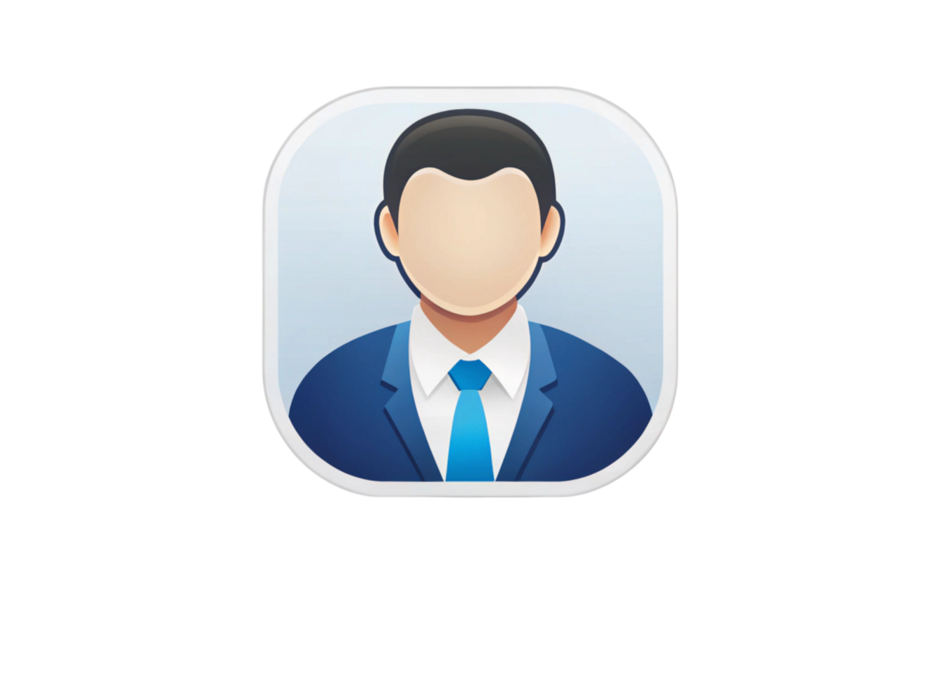 Modern avatar icon design showing a faceless man in formal attire, perfect for professional or business applications png