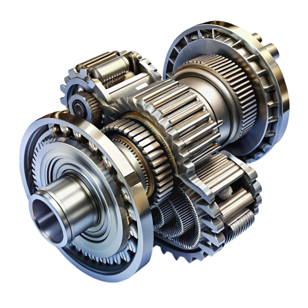 High precision automotive transmission component isolated on Transparent Background ideal for engineering and repair png
