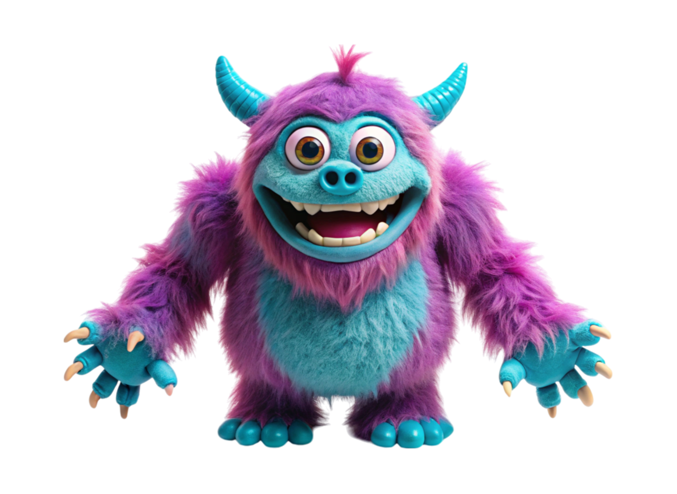 Funny and adorable cartoon monster with vibrant colors large eyes and a big smile perfect for kids themes png