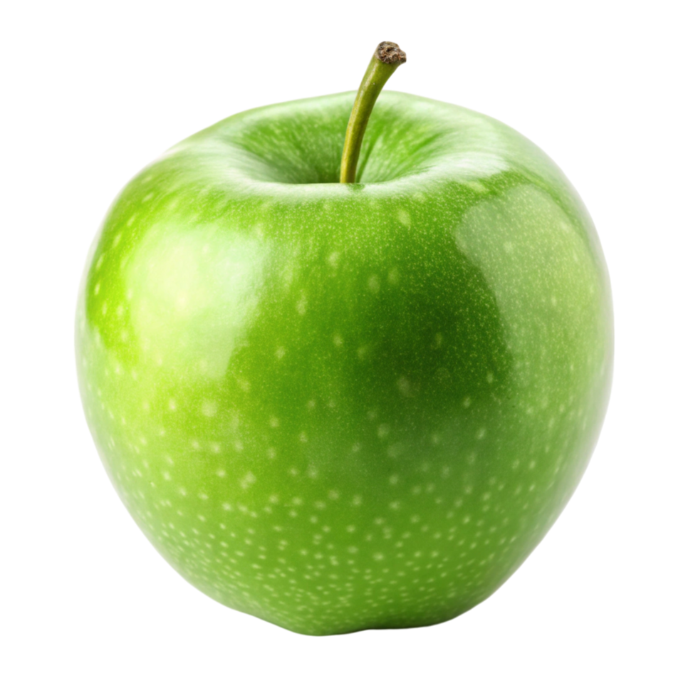 Fresh green apple on Transparent Background, perfect for a healthy snack or ingredient in delicious recipes png