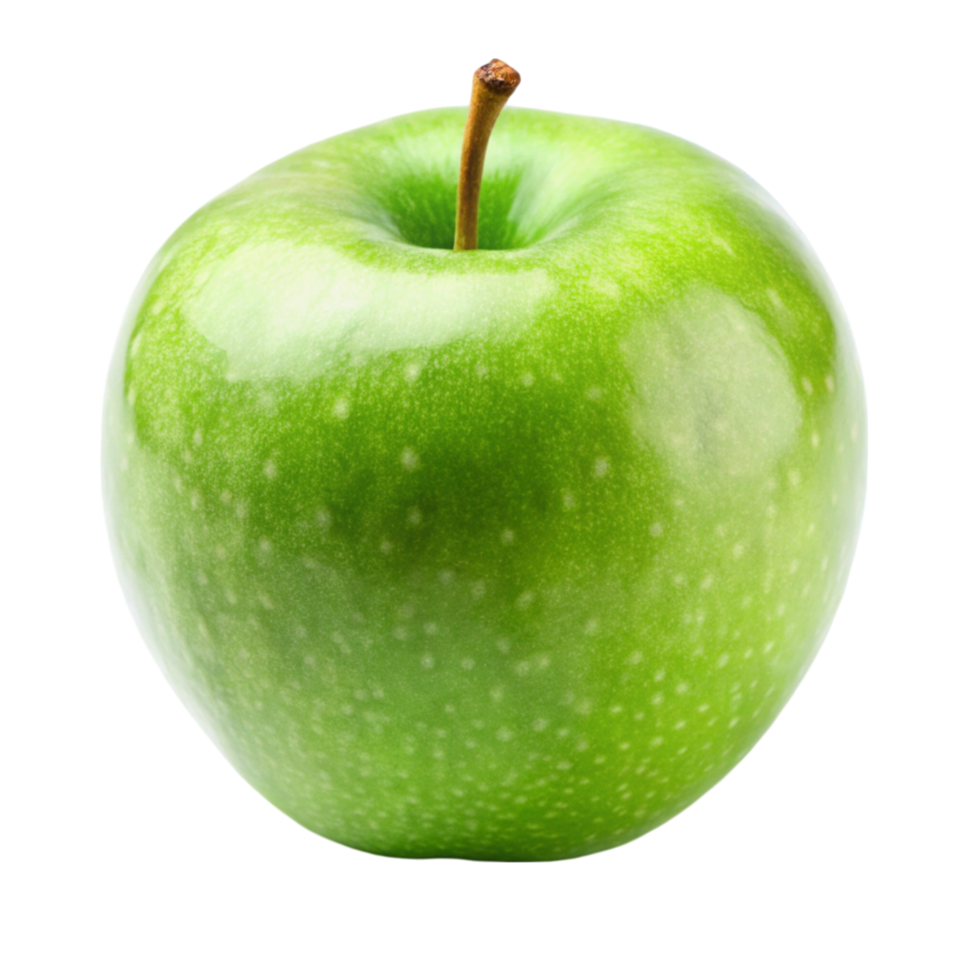 Close up of green apple, vibrant and fresh, on Transparent Background, symbolizing health and freshness png