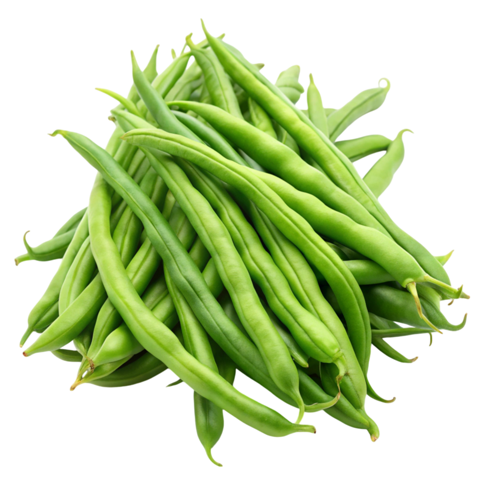 Close up of green beans isolated on white, fresh and nutritious, ideal for salads, stir fries, and side dishes png