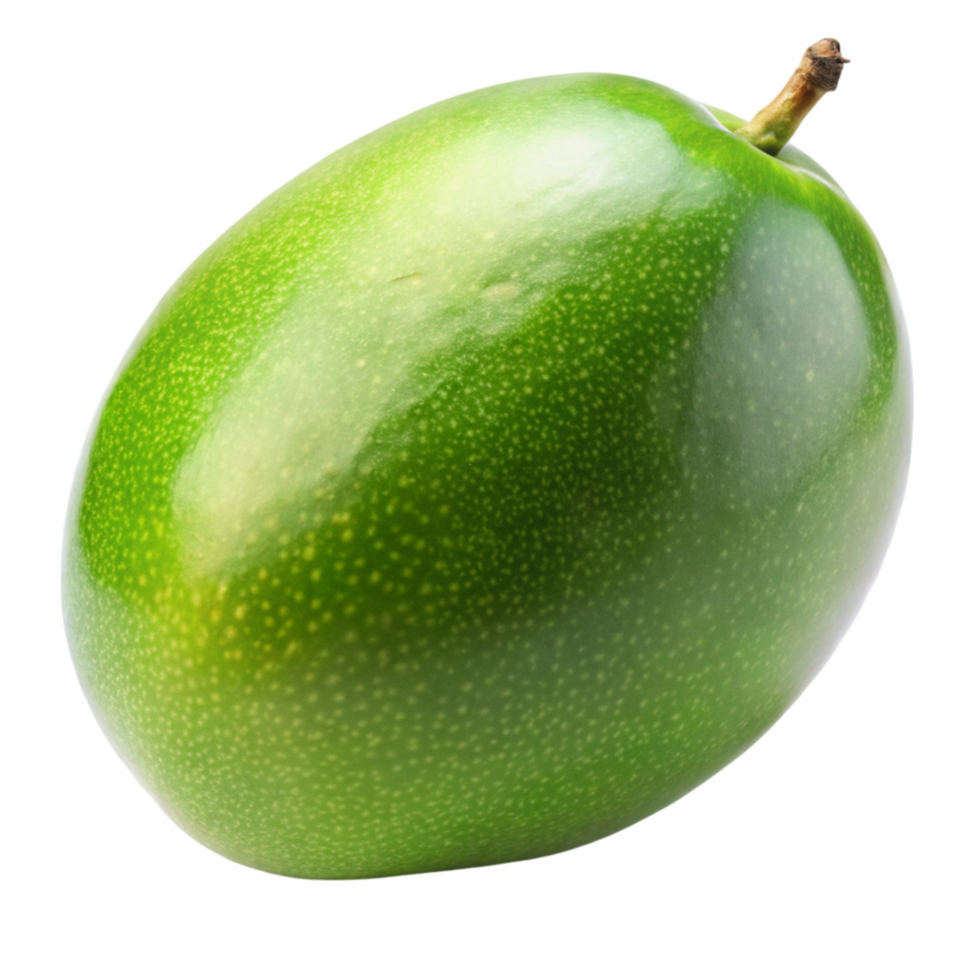 Fresh green mango on a clean Transparent Background, isolated, crisp and vibrant fruit for tropical and exotic dishes png