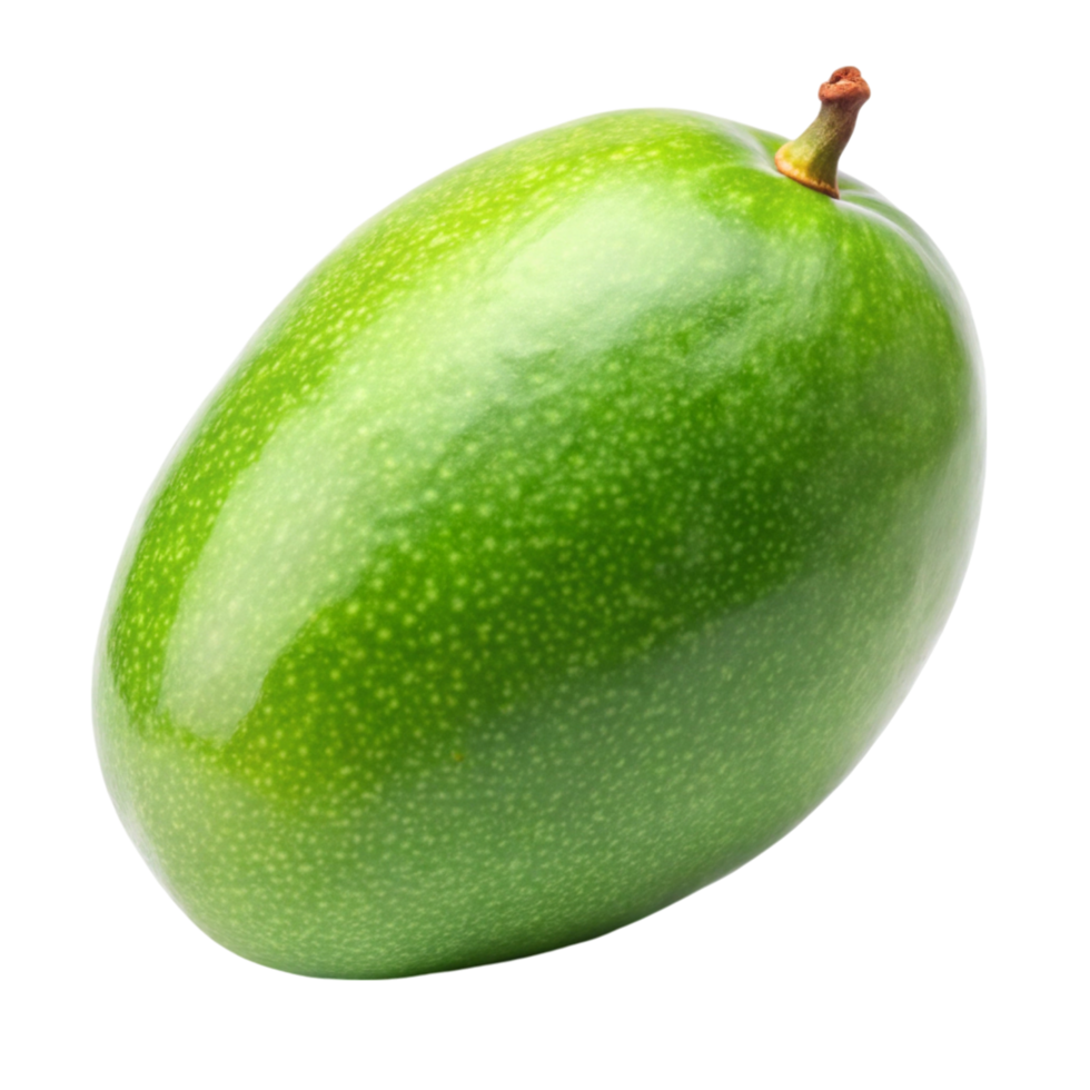 Whole green mango isolated on white, vibrant, fresh, and perfect for salads, smoothies, and tropical dishes png