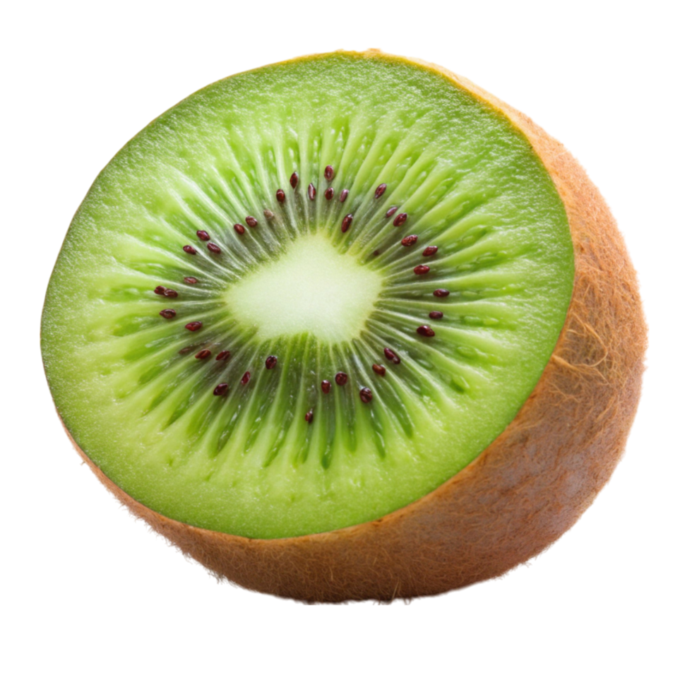 Fresh half cut kiwi fruit isolated on Transparent Background, perfect for healthy snacks, smoothies, and vibrant food concepts png