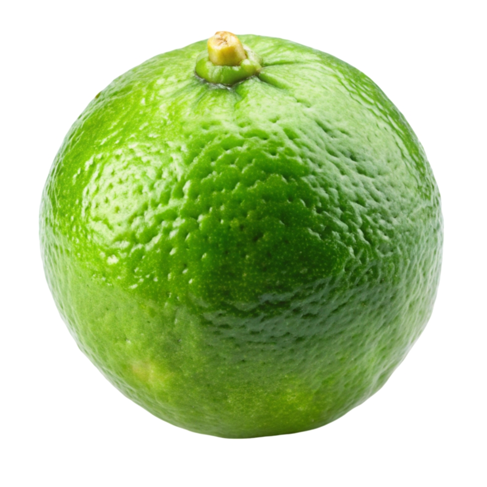 Freshly harvested whole lime isolated on white, ideal for drinks, garnishes, and culinary uses png