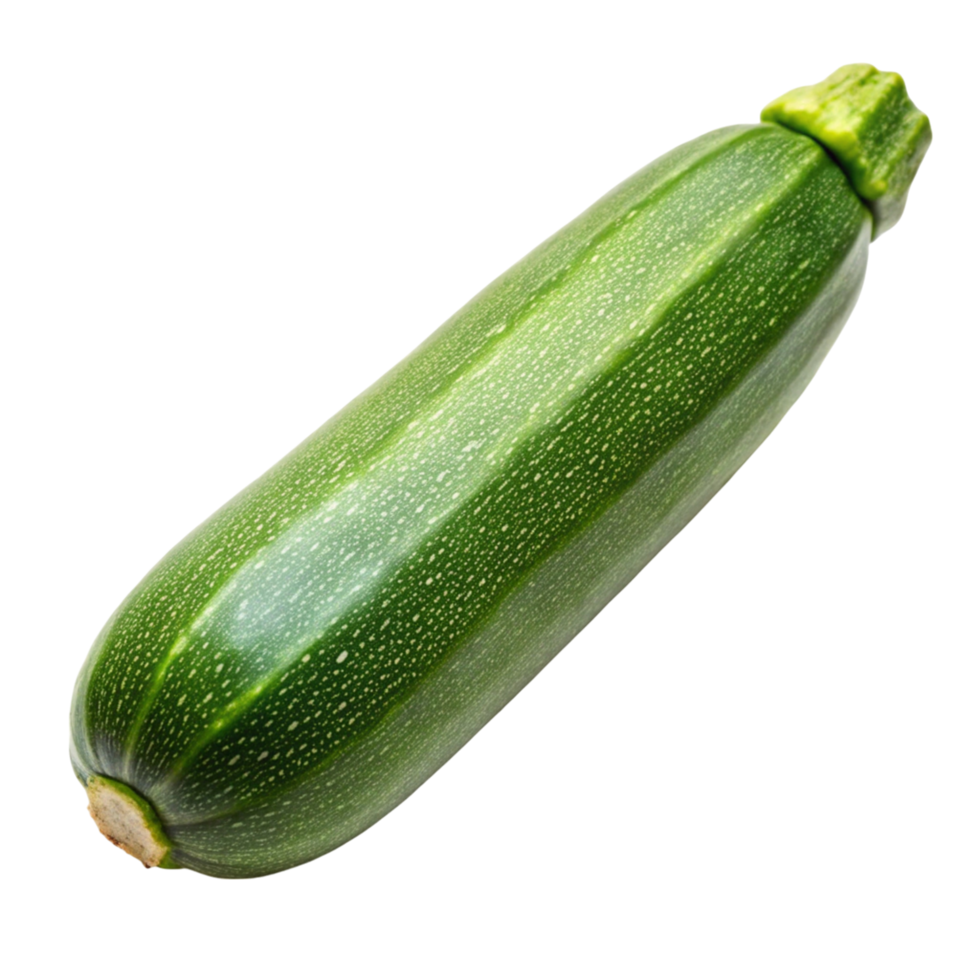 Fresh whole green zucchini squash isolated on Transparent Background, ideal for healthy food concepts png