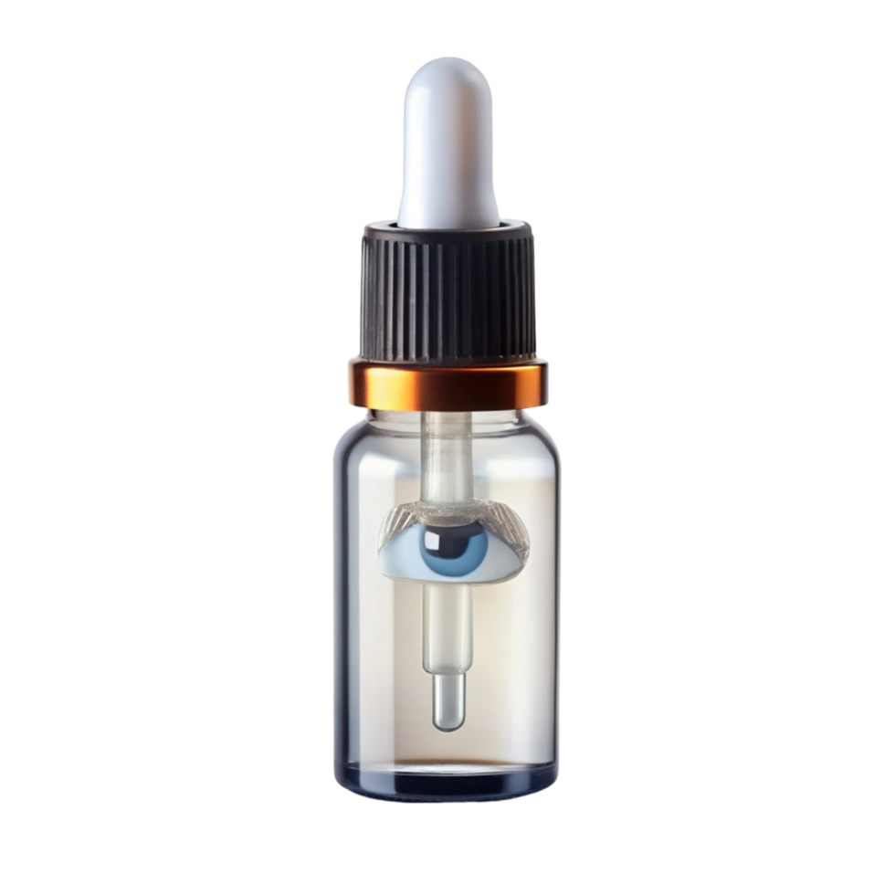 Amber glass bottle with pipette applicator, suitable for cosmetics, healthcare products, and aromatic liquids png