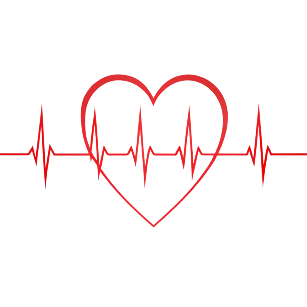 Heartbeat icon with heart pulse design, reflecting healthcare, fitness, and heart monitoring png