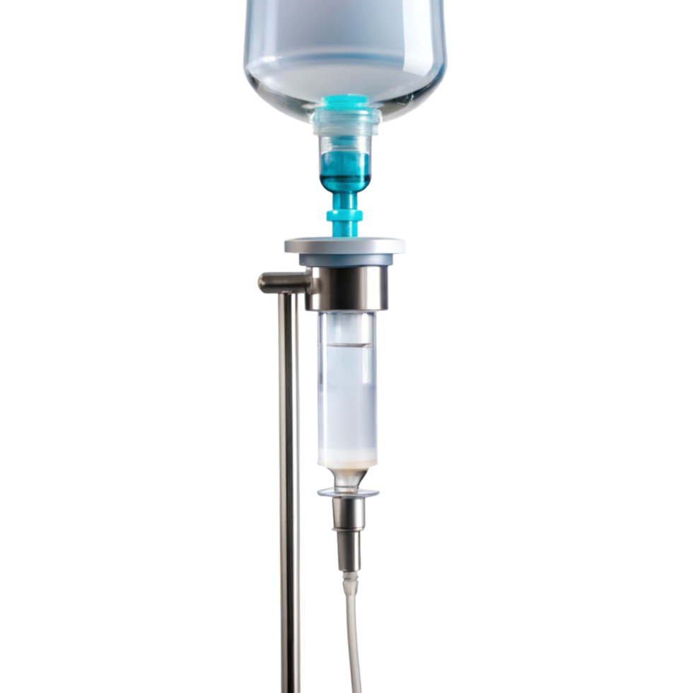 Intravenous drip system, essential for hydration and medication delivery in healthcare settings png