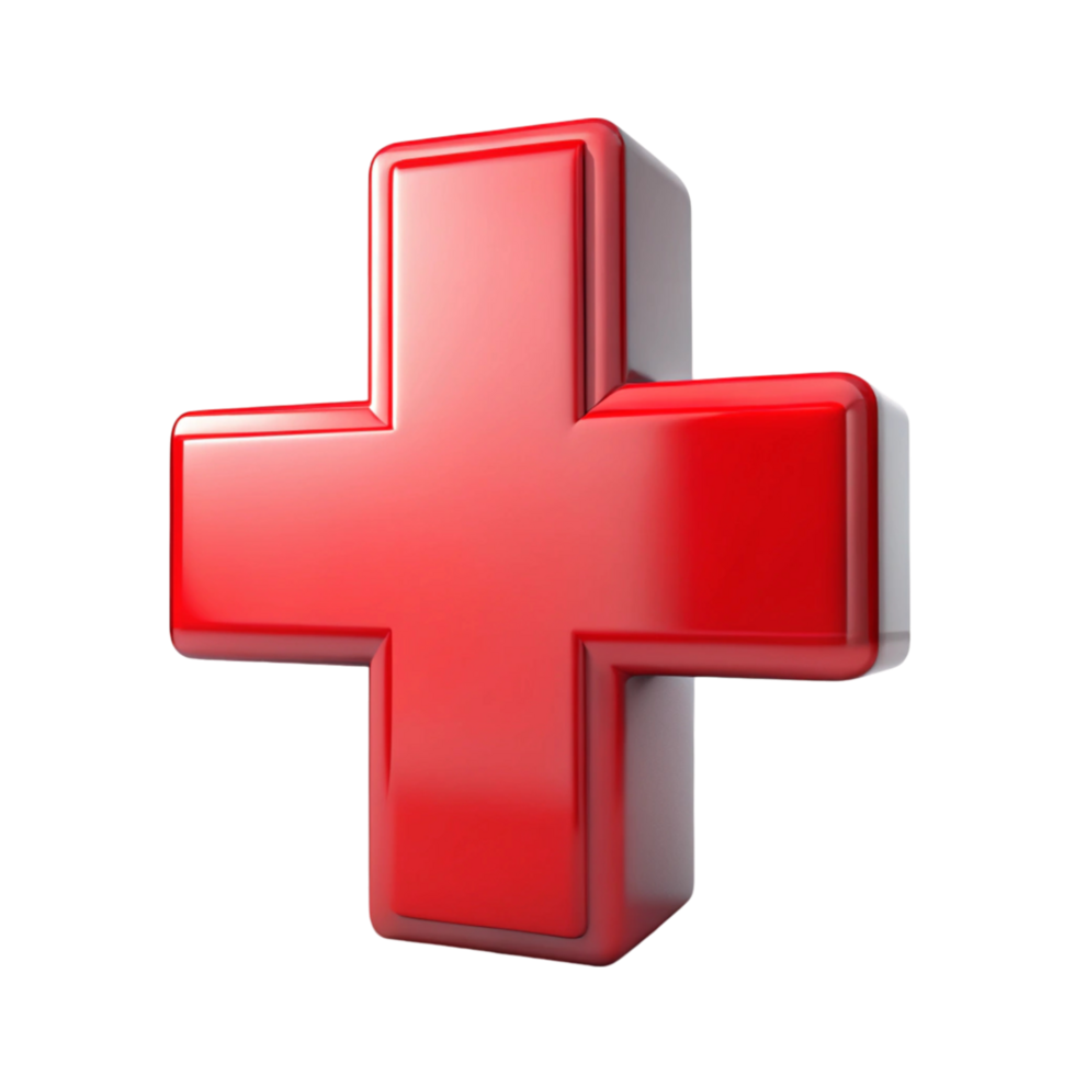 High quality image of a red cross emblem for medical, health, and safety related uses png