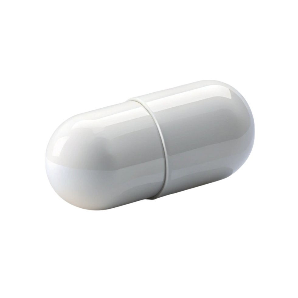 Close up of a white capsule, showcasing pharmaceutical product, perfect for healthcare and wellness png