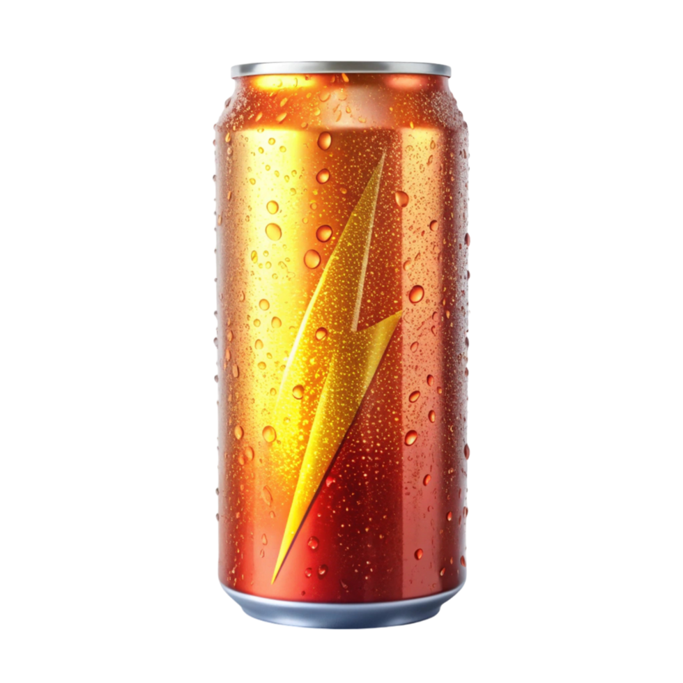Cold energy drink can with condensation, isolated on Transparent Background, perfect for boosting energy and focus png