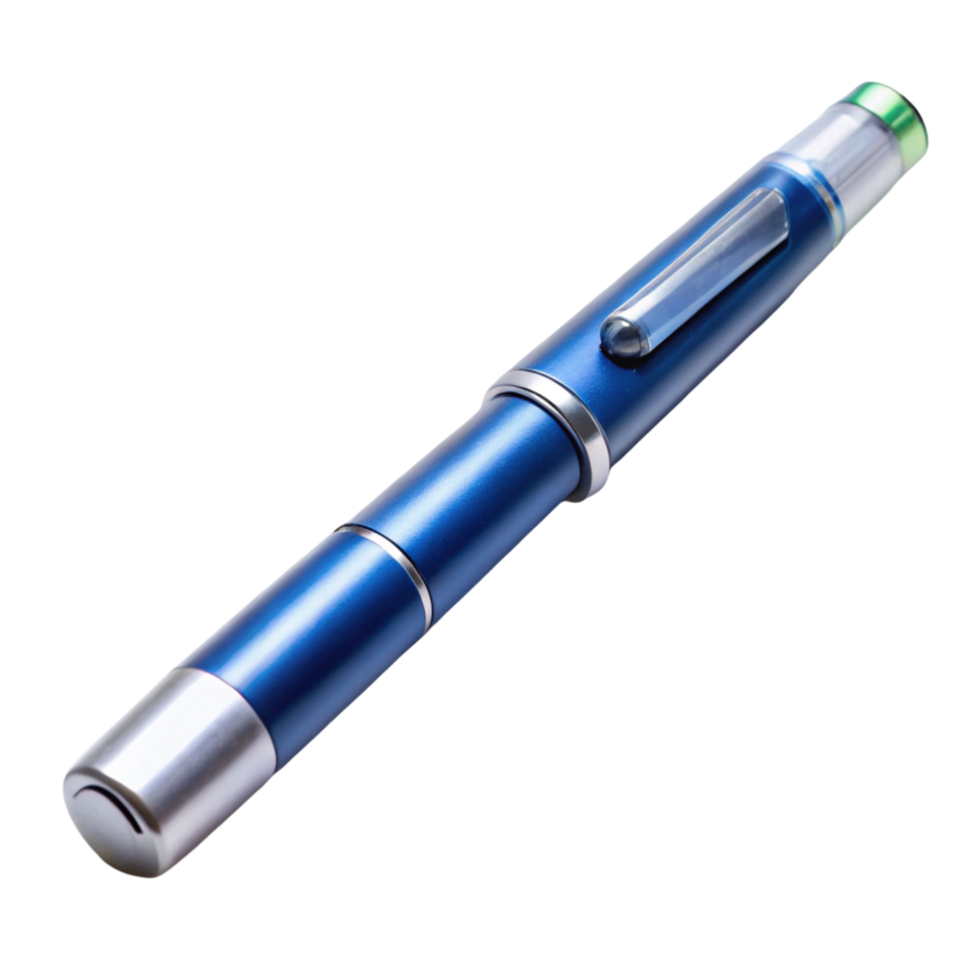 Modern insulin pen injector, isolated on Transparent Background, ideal for precise diabetes medication administration png